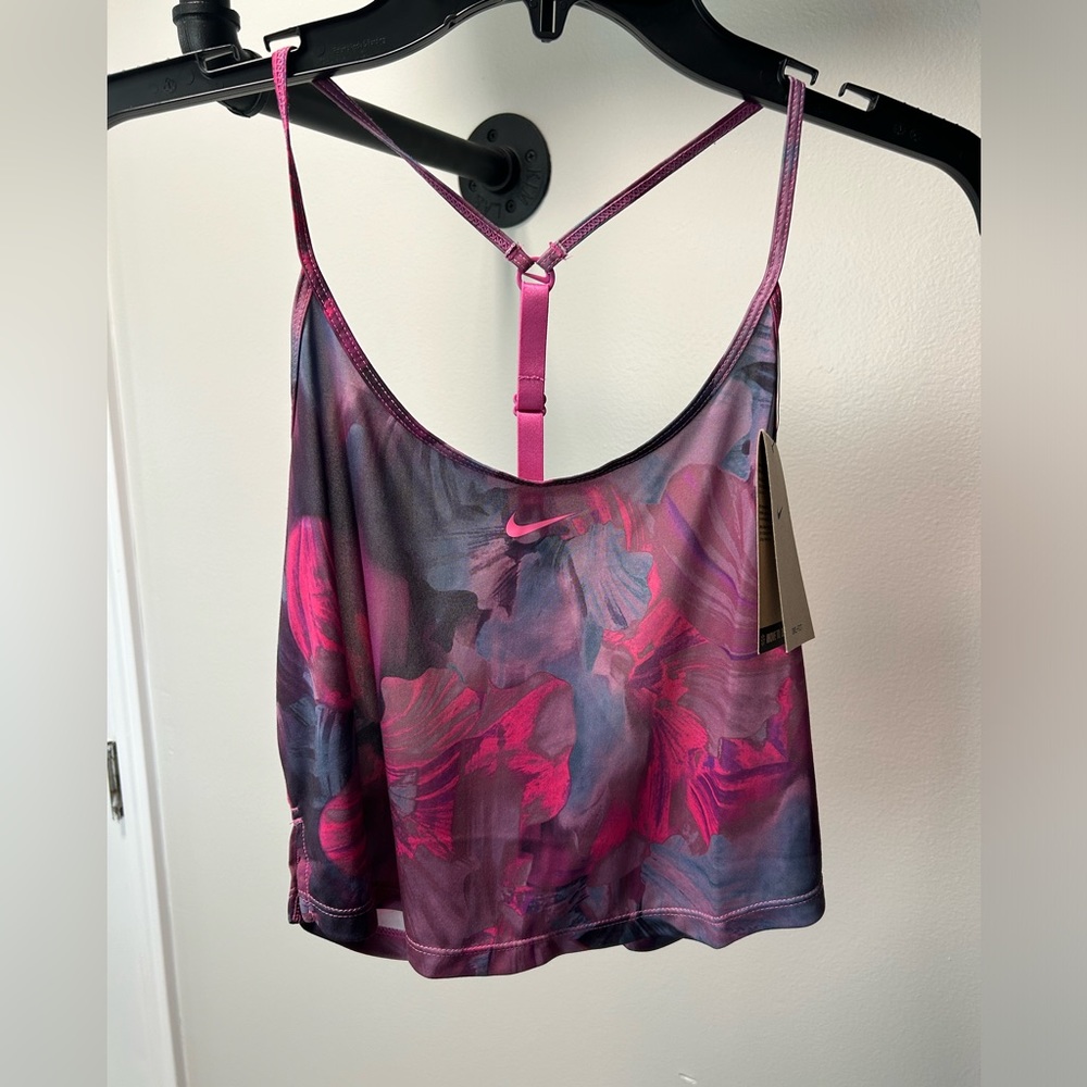 Nike Floral Pink and Gray Tank Top